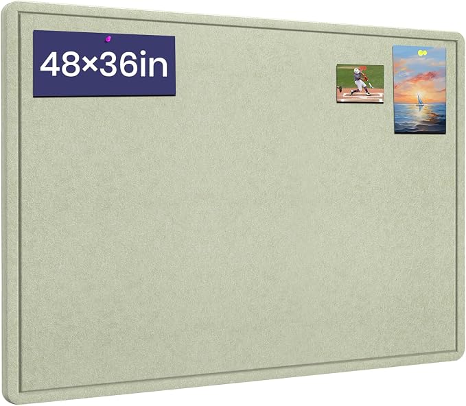Large Bulletin Board, 48 X 36 inches Felt Board Notice Pin Board, Self-Adhesive by Hrrtyueg