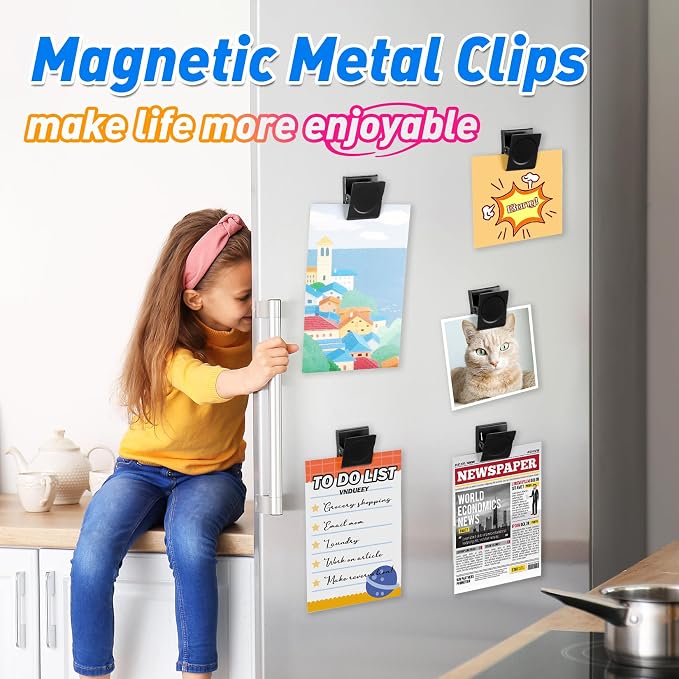 VNDUEEY 24Pcs Strong Whiteboard Magnets Magnetic Clips Heavy Duty, Refrigerator - Image 2