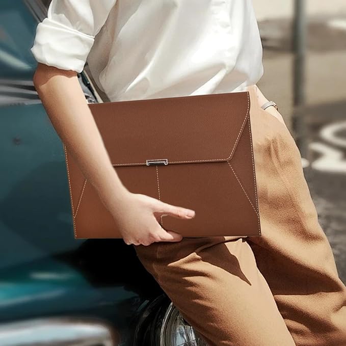 VANRA File Folder Document Holder Organizer Waterproof Portfolio Leather Folder - Image 7