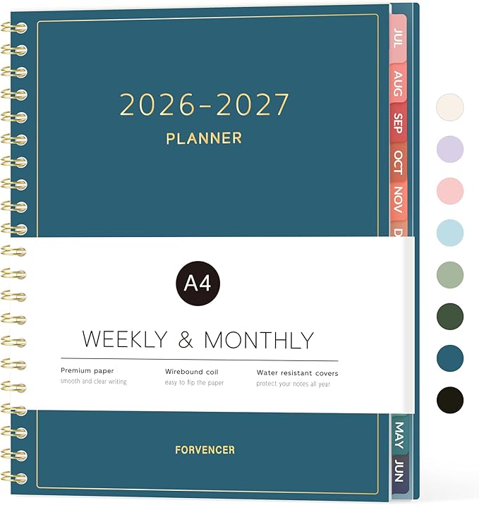 Forvencer Academic Planner 2026-2027, Weekly & Monthly Calendar Planner by Forvencer
