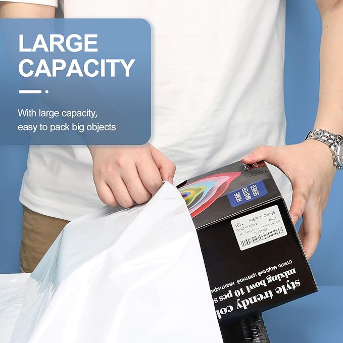 Metronic 100 Pcs 9x12" White Poly Mailer Envelopes Shipping Bags - Image 4