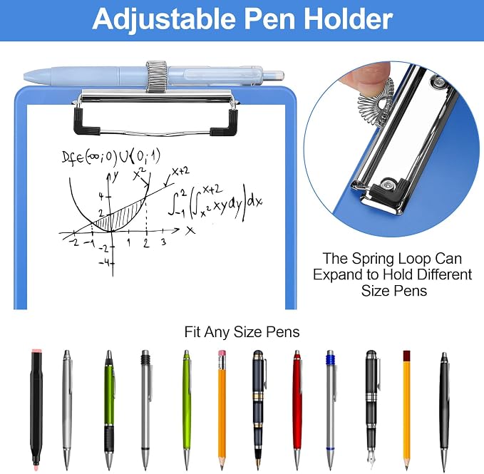 Meiikun Small Clipboard with Storage, A5 Clipboards with Pen Holder, Half - Image 3