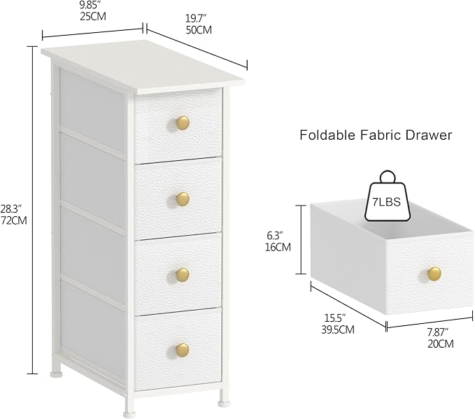 GiftGo Narrow Dresser Cabinet Vertical Slim Dresser Chest of Drawers Skinny - Image 3