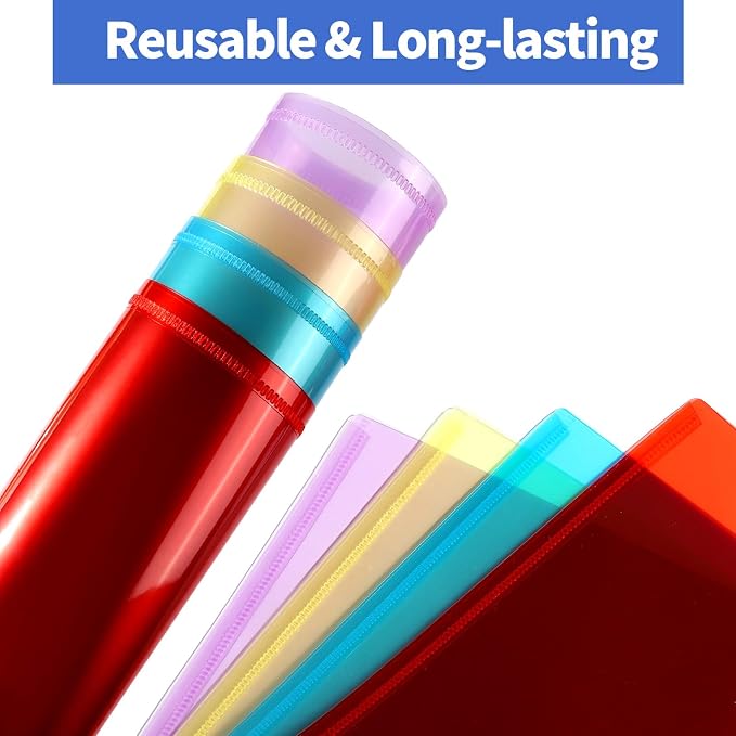 LEOBRO Plastic File Folders for Documents, A4 Size Plastic Envelopes - Image 4