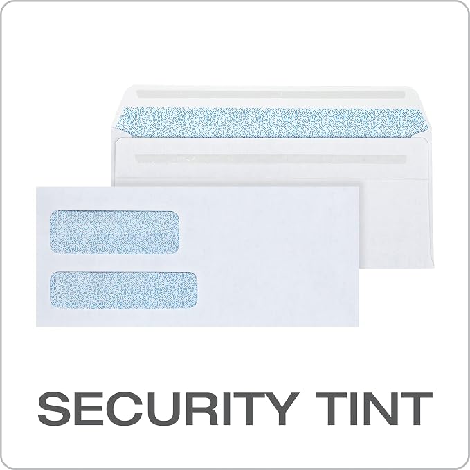 Columbian #8-5/8 Security Envelopes, 500 Pack, Double Window Self Seal Envelopes - Image 5