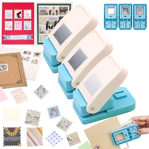 BAOFALI 3Pcs Stamp Puncher, 1X0.8inch &1inch Stamp Punch1 Inch Square Punch by BAOFALI