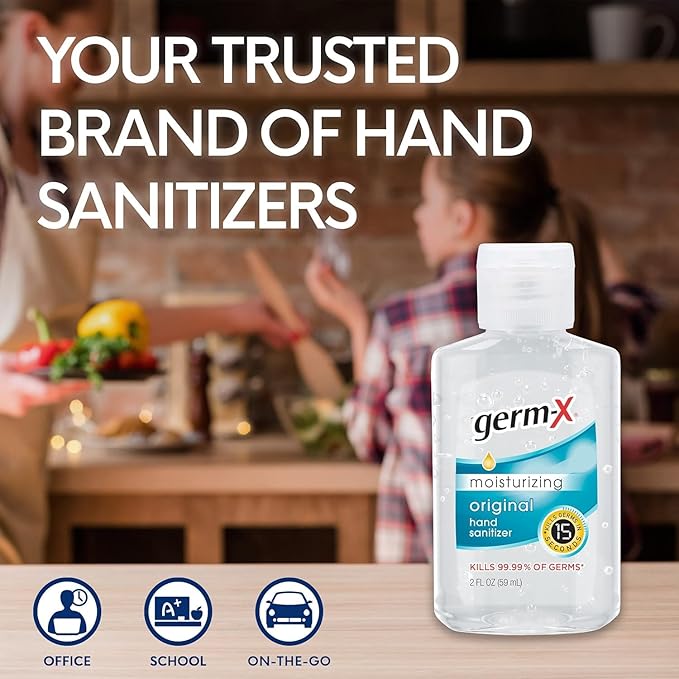 Germ-X Original Hand Sanitizer Gel, Mini Travel Size for On-The-Go, Display Pack, Back to School Supplies , 2 Fl Oz (Pack of 24)-DeskLoop Office