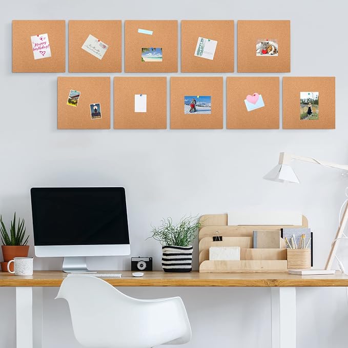 Kosiz 30 Pack Cork Board Square 12" x 12", 1/4" Thick Cork Board Tiles Bulk - Image 6