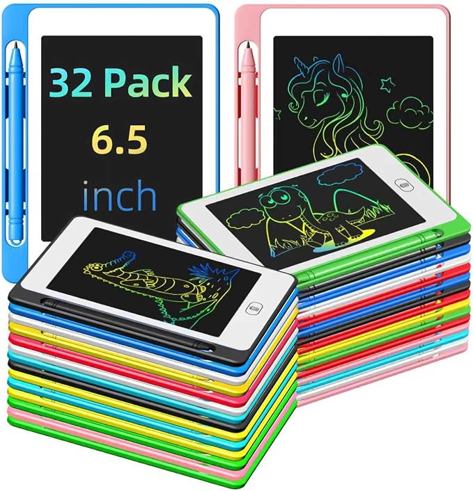 LCD Writing Tablet for Kids, 6.5 Inch Colorful Doodle Board Drawing Tablet by OMXDG