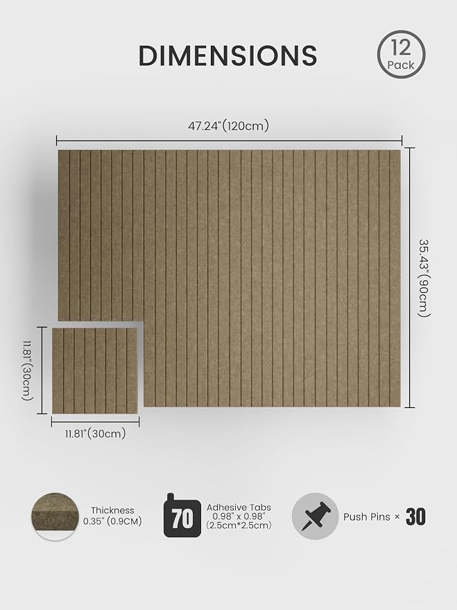 Bumusty Large Cork Board Alternative-48 x 36" Felt Bulletin Board Tiles - Image 2