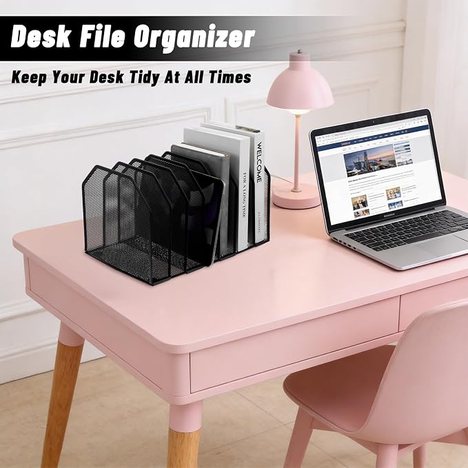 Metal 7-Section File Folder Organizer & Upright File Sorter Holder | Heavy-Duty - Image 6