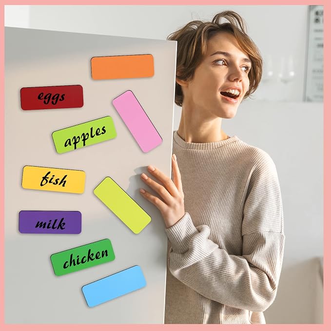 72 Pcs Dry Erase Magnetic Labels, 3.2x1.2 Magnets Name Tags Label Stickers - Image 4
