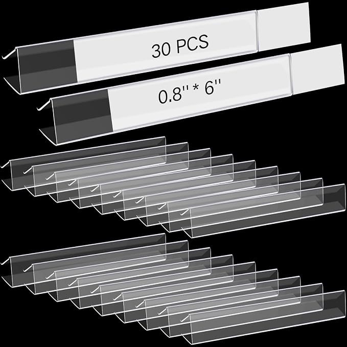 Teling 30 Pieces Shelf Label Holder by Teling