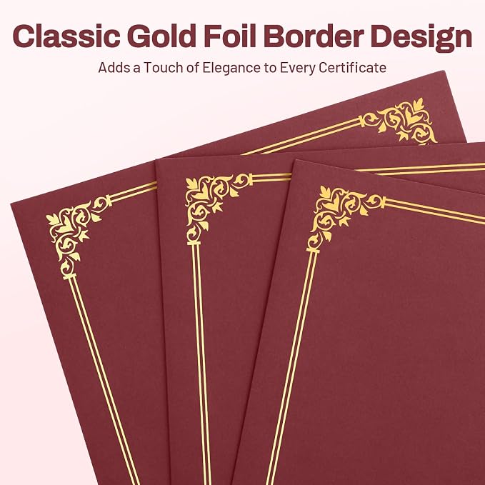 SUNEE Certificate Holders, Diploma Covers Gold Foil Border, - Image 2