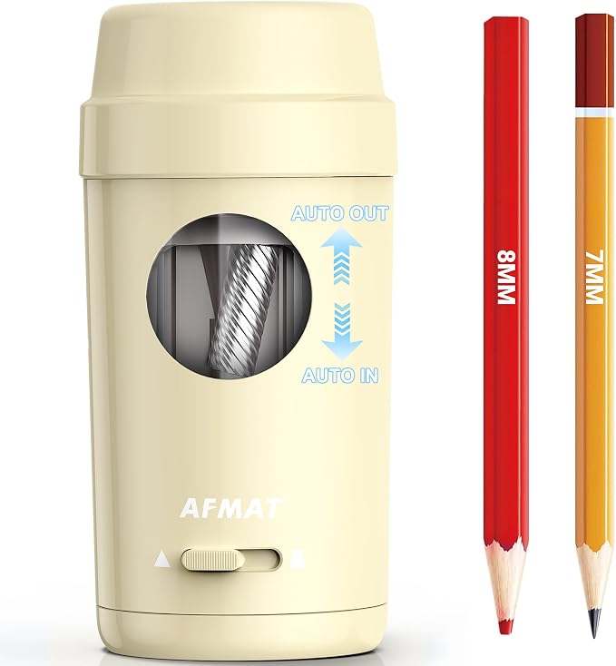 AFMAT Electric Pencil Sharpener, Auto in & Out, Fully Automatic Pencil Sharpener by AFMAT