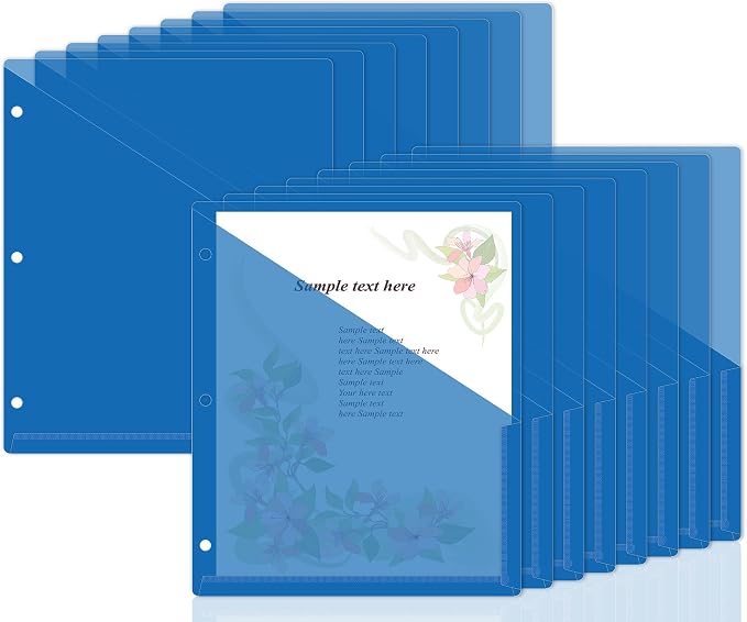 gisgfim 48 Pack Binder Pockets for 3 Ring Clear Pocket Divider Folders for 3 by gisgfim
