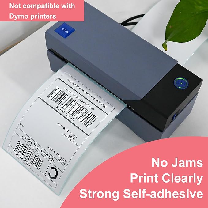 L LIKED 4"x 6" Direct Thermal Labels White Perforated Shipping Labels,250 Labels per Roll,4 Rolls-DeskLoop Office