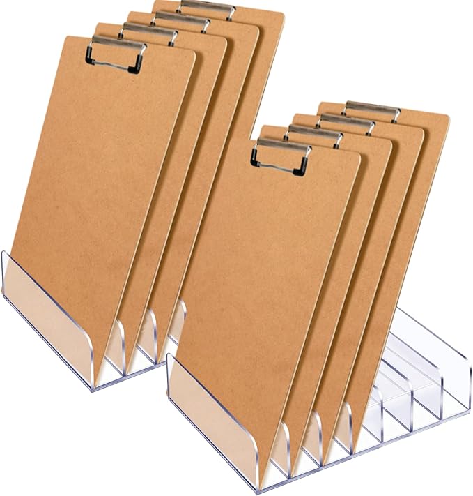 2 Pcs Acrylic Clipboard Holder 7 Slots Clipboard Organizer Display Stand by Unknown