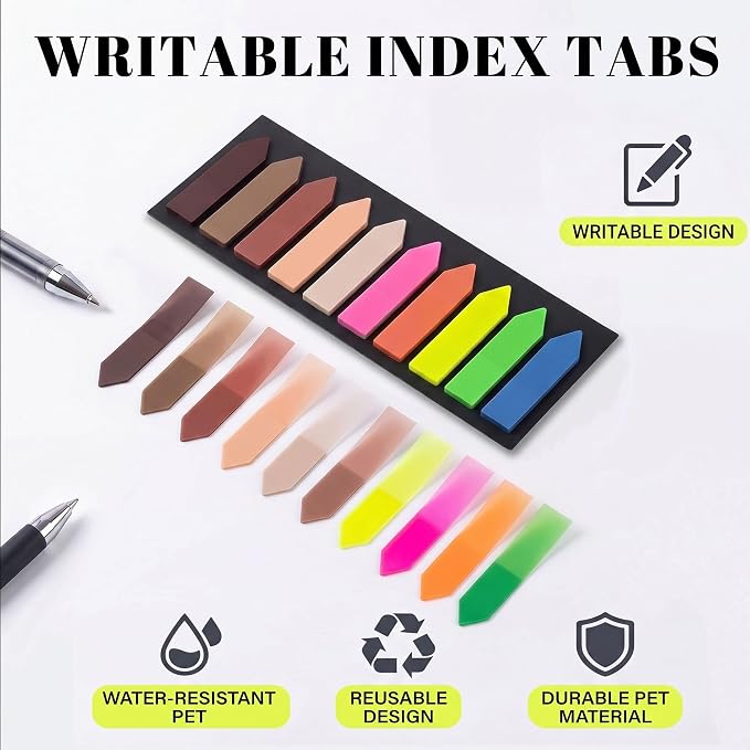 Ericter Arrow Sticky Tabs 1200 PCS, Book Annotation Tabs Writable, Translucent - Image 5