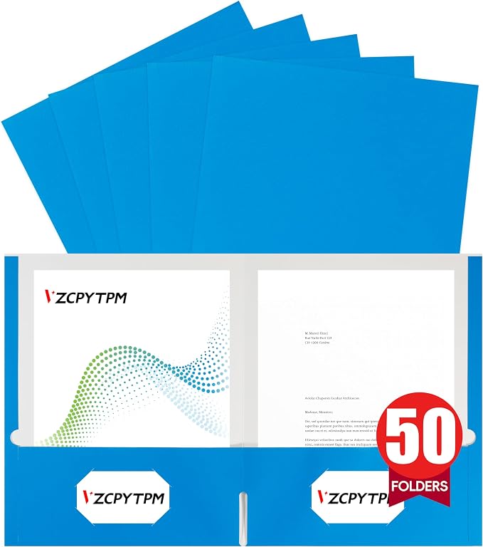 VZCPYTPM 50 Pack Blue Folders by OfficeSuppliesDirect