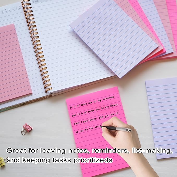 9 Pack Lined Sticky Notes 4X6 in Post Sticky Notes - Image 3