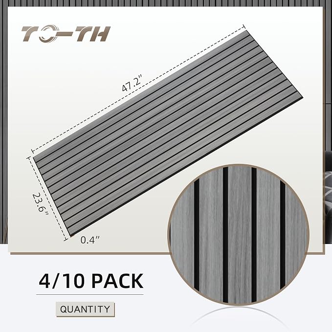 TO-TH Wood-Look Acoustic Wall Panels, 10 Pack 47.2” x 23.6” Sound Panels - Image 8