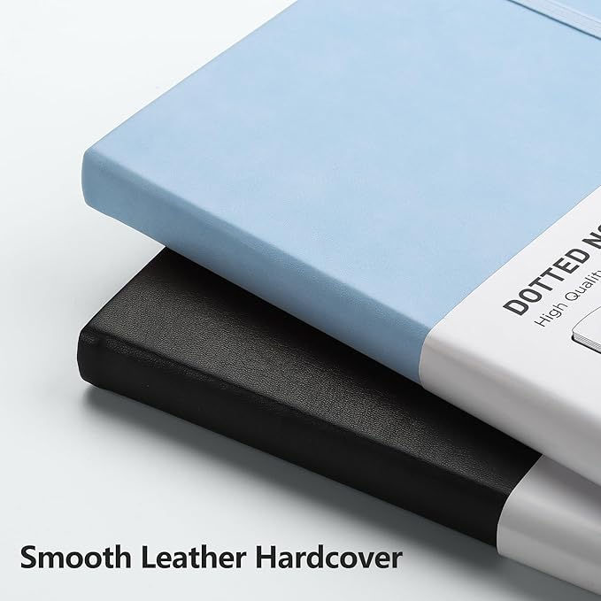 RETTACY Dotted Journal Notebook, 192 Pages, A5 Medium Size, Leather Hardcover - Image 4