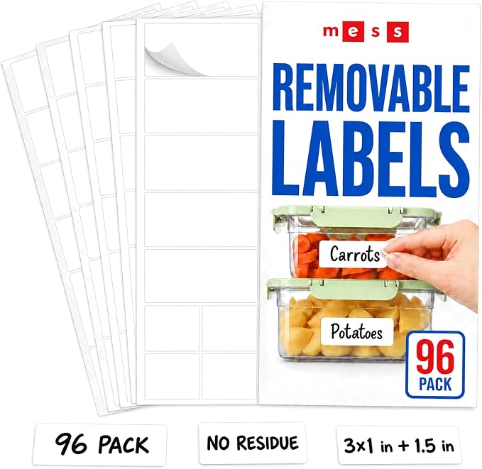 Removable Dry Erase Labels for Food Containers by MESS