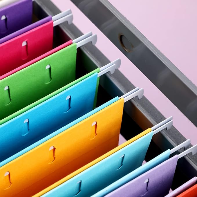 Yaomiao 24 Pack Hanging File Folders 3 Pleats Letter Size File Cabinet Folders - Image 5