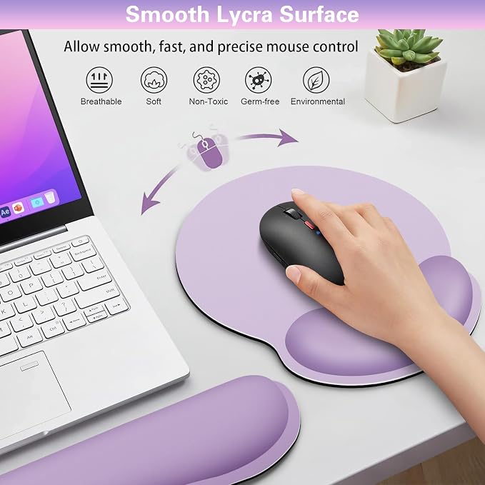 Mouse Pad with Wrist Rest Set, 3-in-1 Wrist Support Mousepad Set, Gaming Mat - Image 5