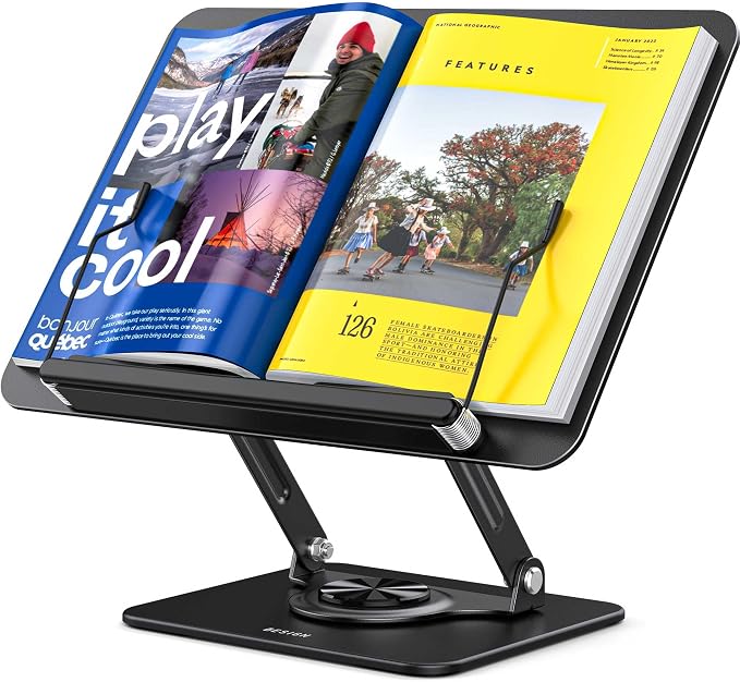 BESIGN BS02 Book Stand for Reading, Adjustable Book Holder, Ergonomic Laptop by BESIGN