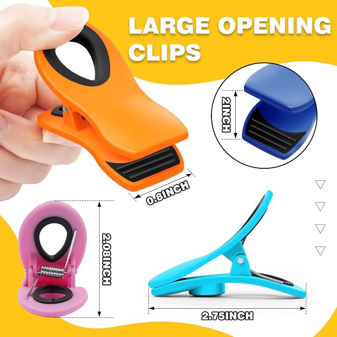10PCS Magnetic Chip Clips Airtight Seal Reusable Colorful Bag Clips - Image 4