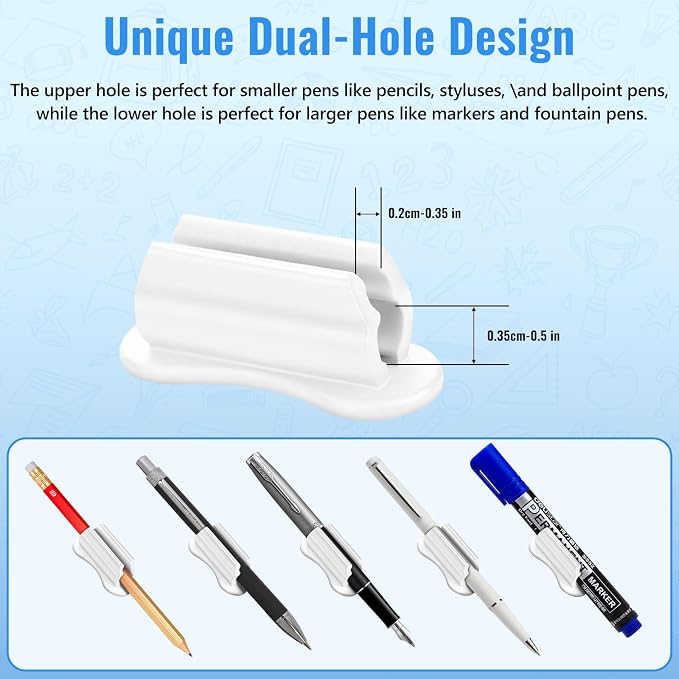 VZZNN Adhesive Pencil Holders for Desk, Marker Holder, Adhesive Pen Holder for - Image 3