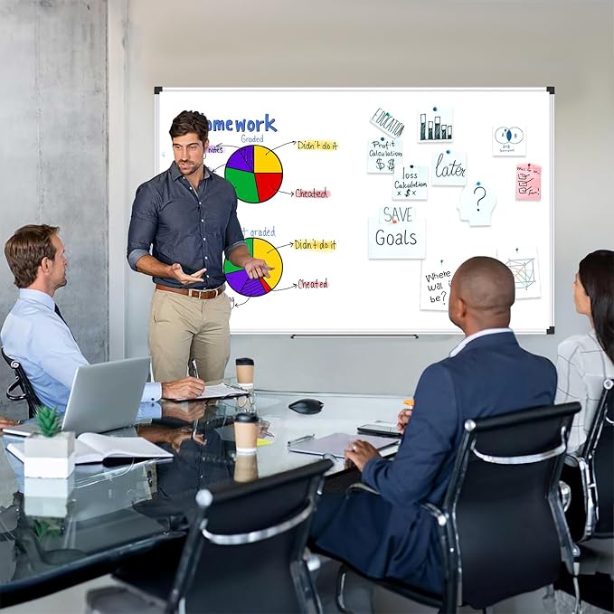 XBoard Magnetic Dry Erase Board 72" x 40" Wall Mounted, Large Whiteboard - Image 2