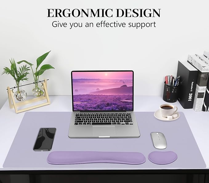 Mouse and Keyboard Pad, 3-in-1 Desk Mat Set, Wrist Rest - Image 6