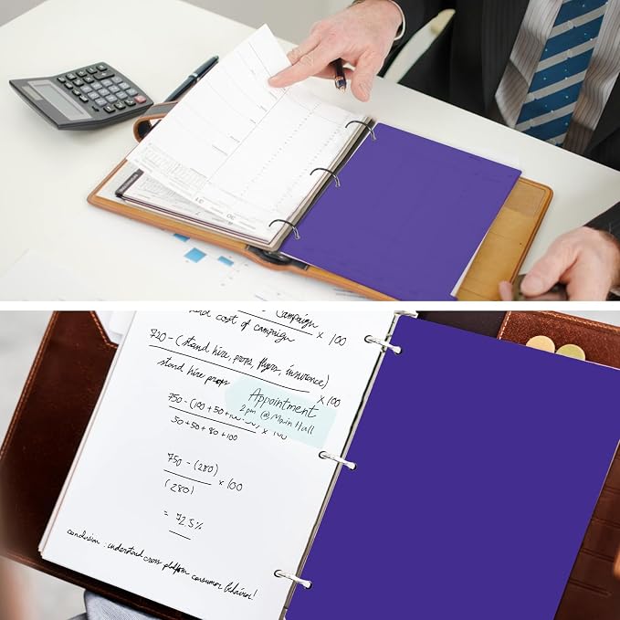 Dark Purple Binder Dividers, 8-Tab Sturdy Plastic Dividers, Binder Divider - Image 8