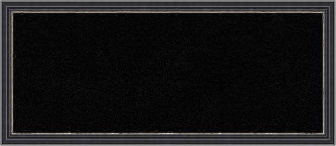 Amanti Art Black Cork Board for Wall, 14x32 Vision Board with Black Wood Frame, Medium Corkboard Office Decor for Home Organization, Traditional Corkboard Pinboard to Display Items for Home-DeskLoop Office