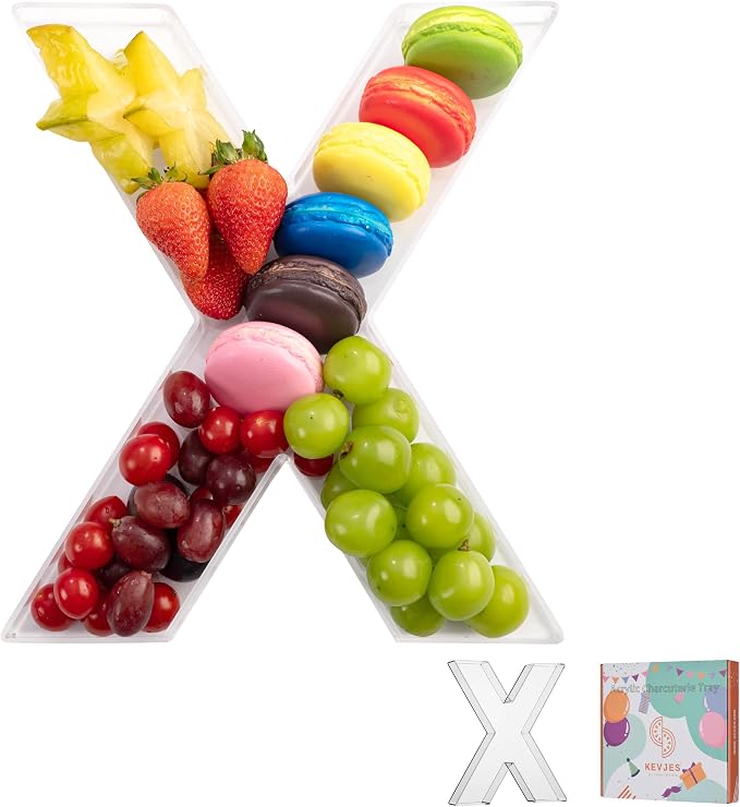 11" Clear Acrylic Letter & Number Charcuterie Tray-Reusable Fillable Alphabet by kevjes