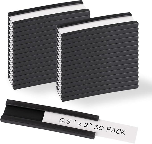 Realth C Channel Magnetic Label Holders 30 Pack 0.5" x 2" by Realth