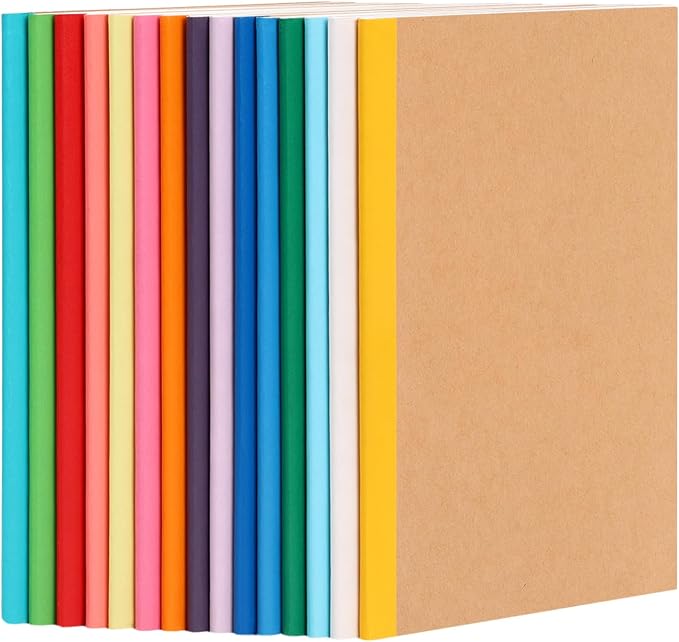 LABUK 15pcs A5 Composition Notebook Journals Bulk, Kraft Lined Notebooks by LABUK