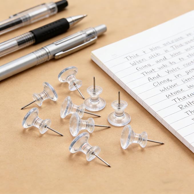 100 pcs Large Clear Push Pins for Bulletin Board - Image 3