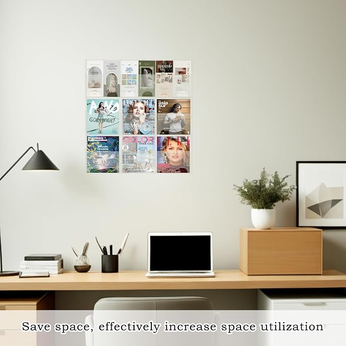 Acrylic Brochure Pamphlet Holder, 6 Magazine Holders and 6 Pamphlet Holders - Image 4