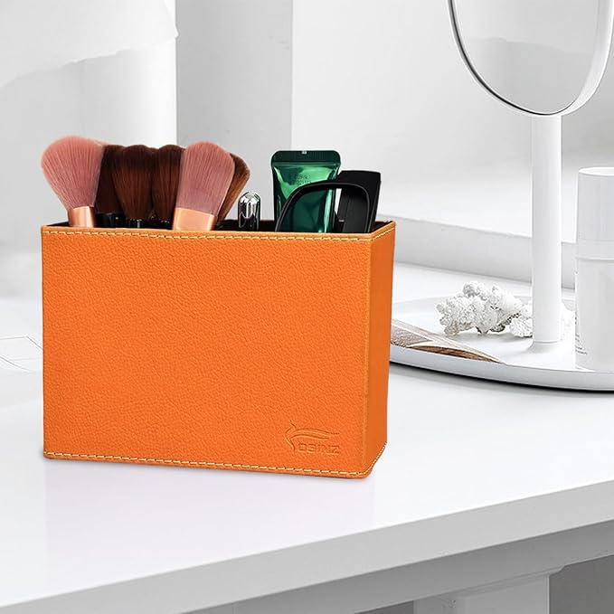 Pen Pencil Holder Cup Container PU Leather Desk Organizer Stand Decor Brush - Image 5