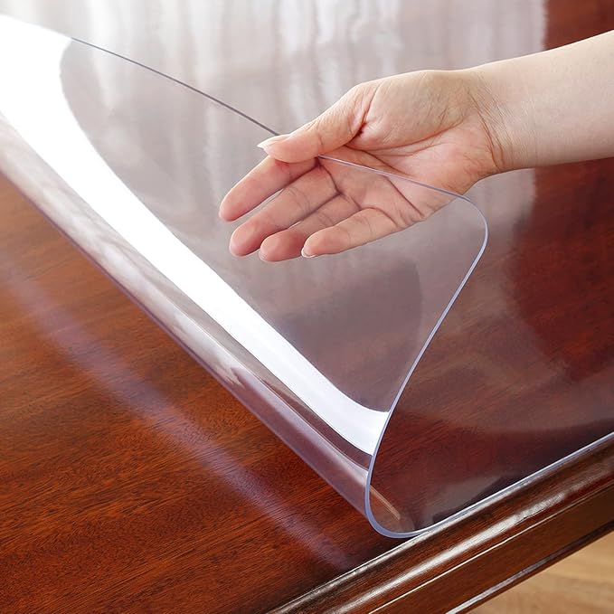 OstepDecor 16 x 36 Inch Clear Table Cover Protector, 2mm Thick Clear Plastic - Image 7