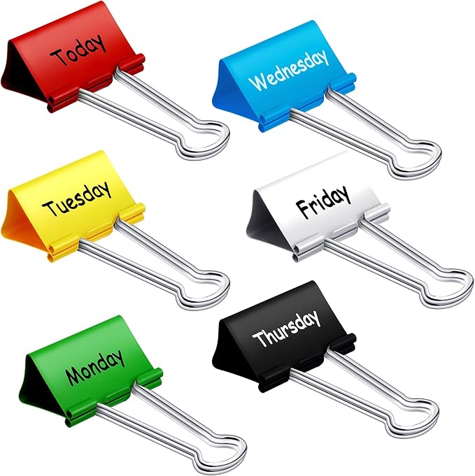 Tenare 6 Pieces Teacher Essentials Large Binder Clips 2 Inches Teacher Binder by Tenare