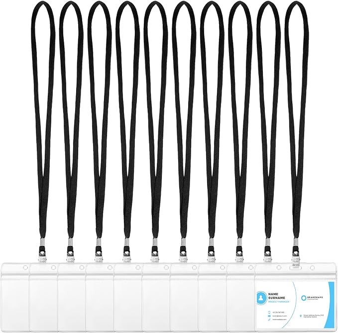 Marspark 10 Sets 4" x3 Name Badge Holder by Marspark