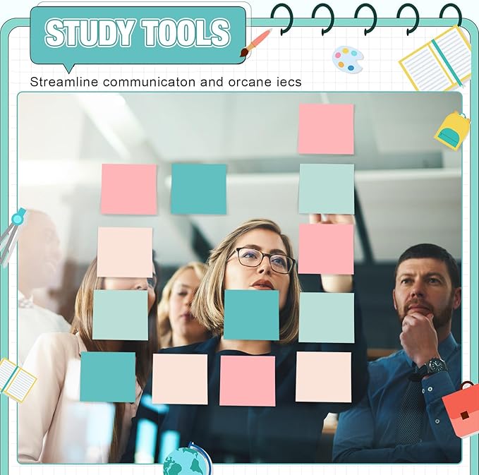 Fainne 24 Pack Sticky Notes Bulk Back to School Supplies Self Stick Note Pads Paper Memo for Office First Day of School Student Teacher Essentials (3x3inch,Fresh Color)-DeskLoop Office