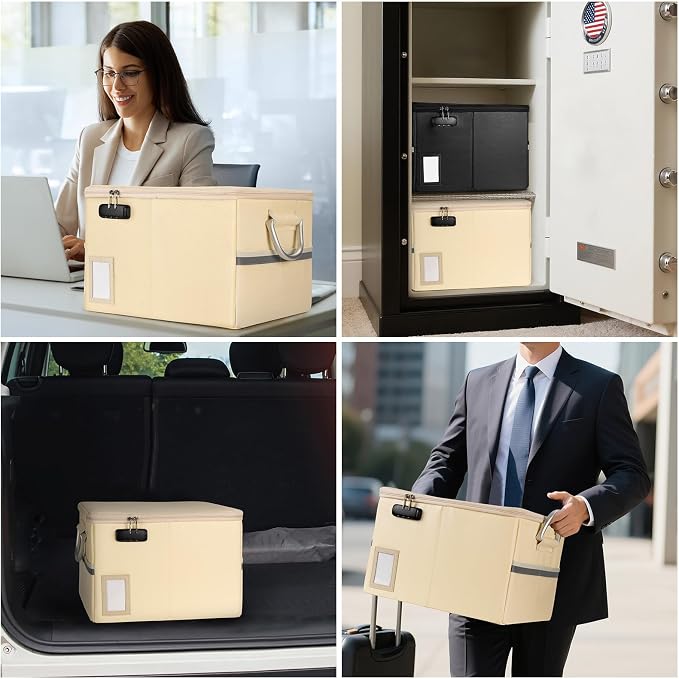 TOMKID Fireproof Document Box, Fire Proof Safe Box - Image 4