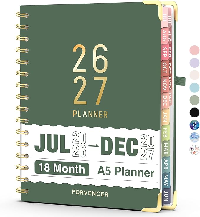 Jul 2026 - Dec 2027 Planner, Forvencer 18 Month Academic Planner 2026-2027 by Forvencer