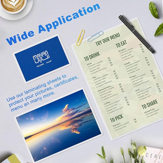 100 Pack Laminating Sheets, 5Mil 9" x 11.5" Laminating Pouches，5Mil Clear Thermal Lamination Sheet Paper for Laminator, Holds 8.5 x 11 Inch Sheets-DeskLoop Office